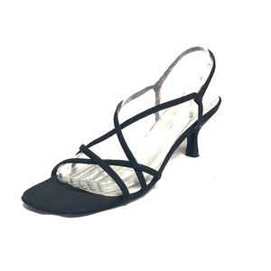 Stuart Weizman Criss Cross silk Dress shoes SZ 8